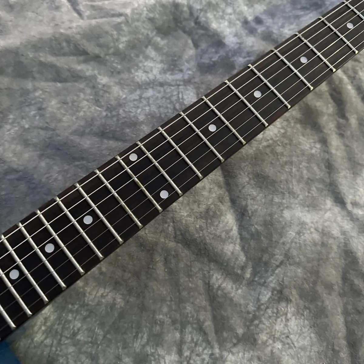 Electric Guitar Solid Mahogany Body Rosewood Fretboard Single P90 Pickup Metallic Blue Double Cutaway