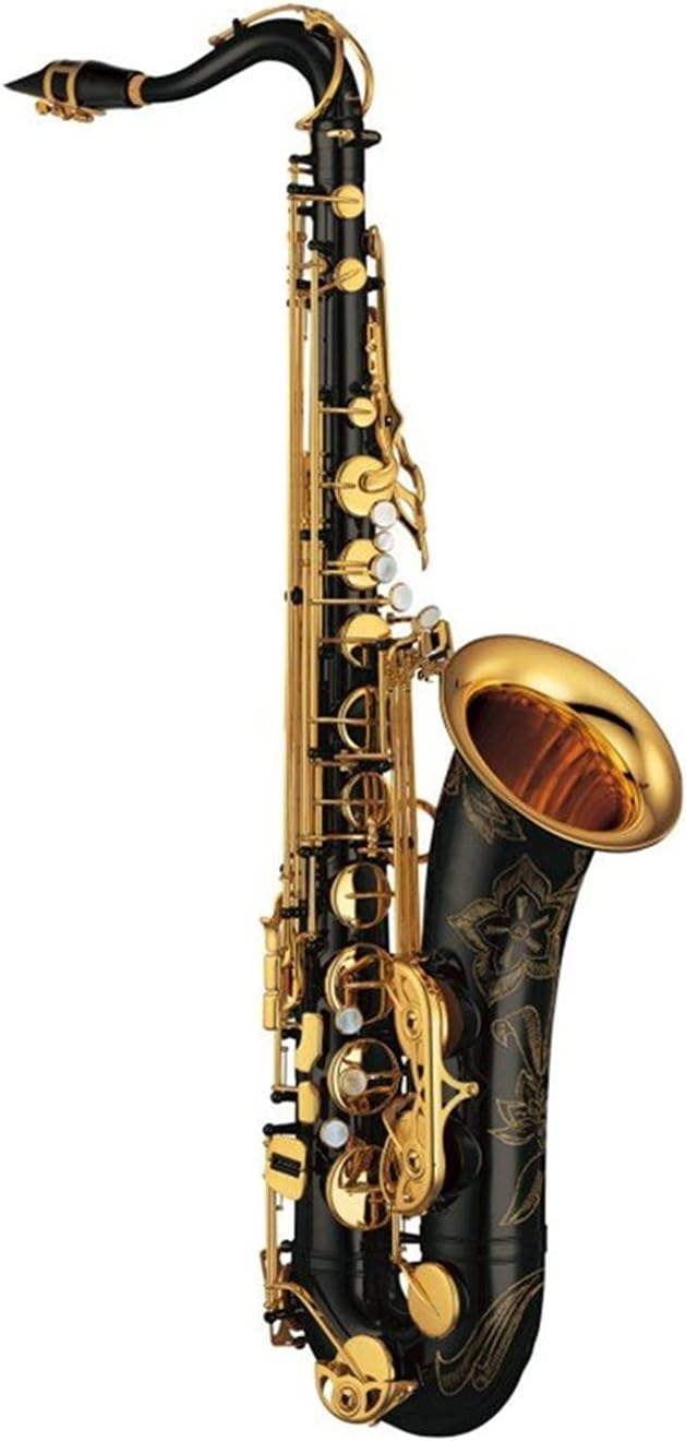 Japan Tenor Flat B Saxophone Gold Lacquer Saxophone Tenor Falling E Sax Silver Keys Tenor Saxphone Student Saxophone (Color : Black)
