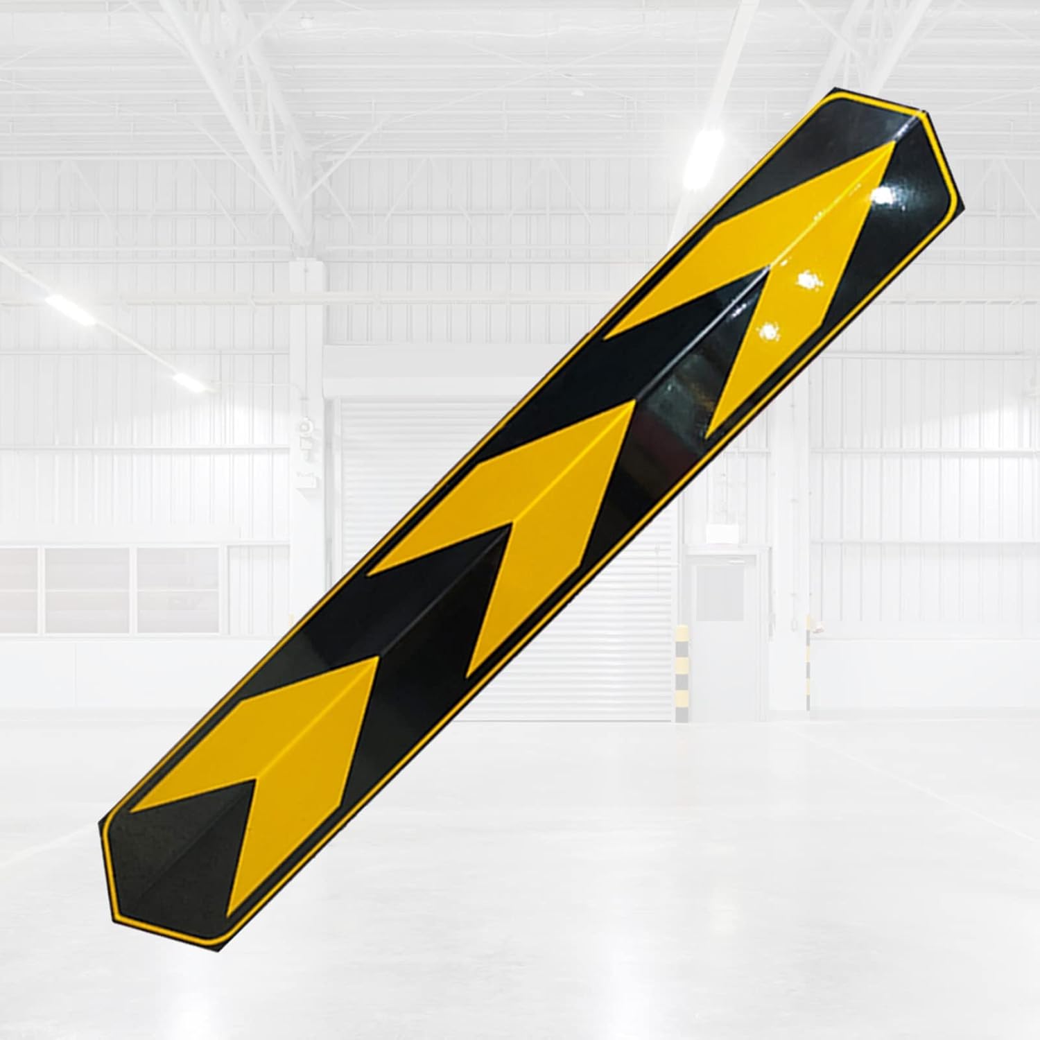 Aluminum Garage Wall Guards, Reflective Car Door Bumper Guards, Corner Guard Edge Protector & Bumper for Parking Garages, Black & Yellow, 100cm(39.37 in)