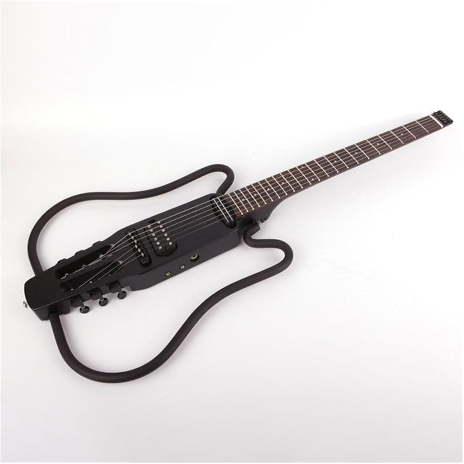 VENEKA Headless Electric Guitar Left and Right Hand Folding Mute Guitar Beginners Entry Portable Travel Headless Electric Guitar (Color : 02)