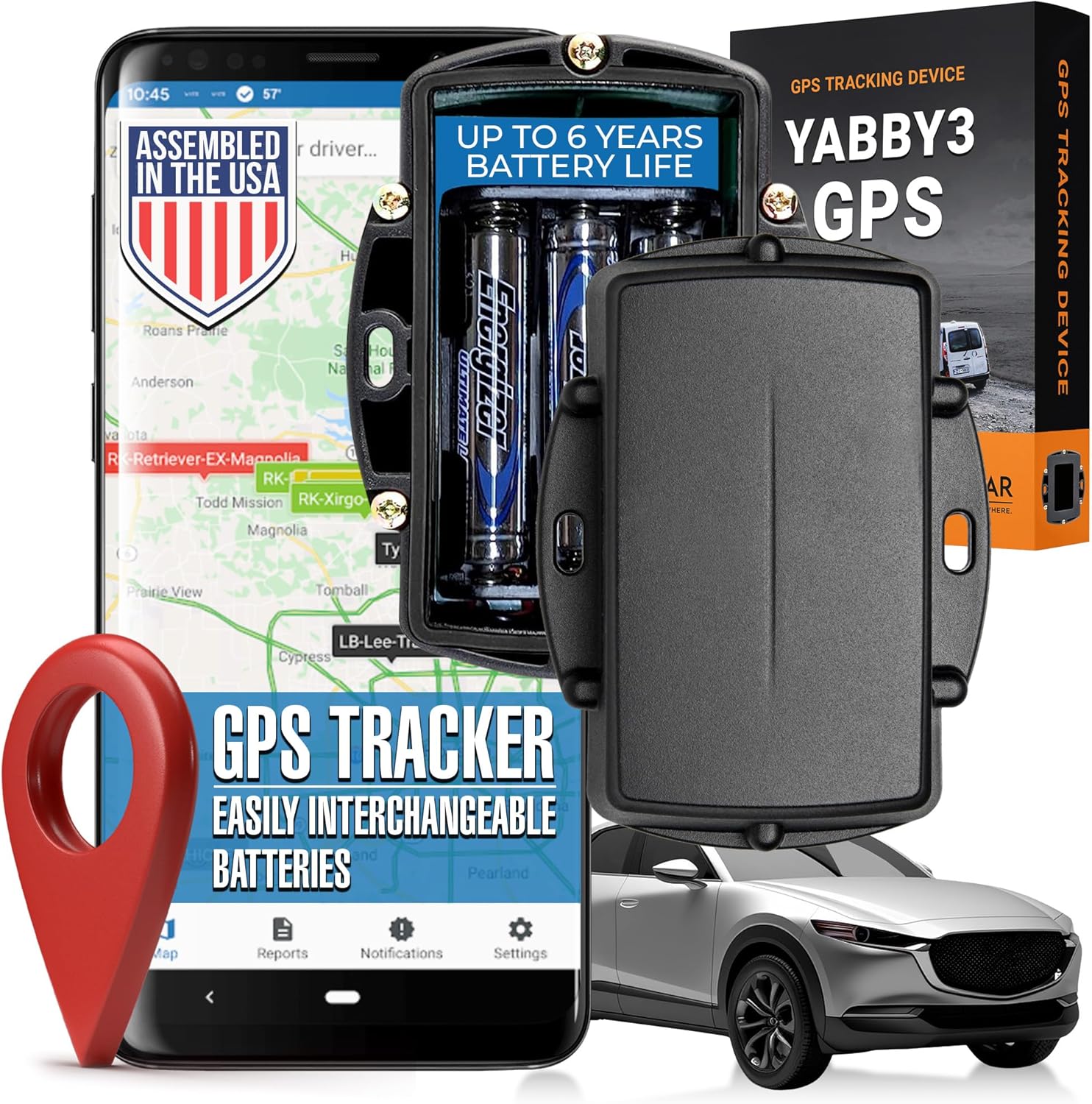 LoneStar Tracking Hidden GPS Tracker Device Yabby3 – 4G/5G Weatherproof Car, Trailer, Vehicle & Asset Tracking, Anti-Theft Satellite Tracking, Real-Time Location & Security(Low Cost Subscription Plan)