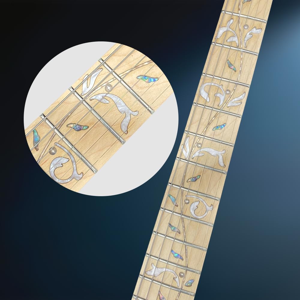 LED Light Electric Guitar - Transparent Acrylic Body Crystal Clear Design with Maple Neck - Stage Performance Guitar with Blue Lights Guitar (Style 3)