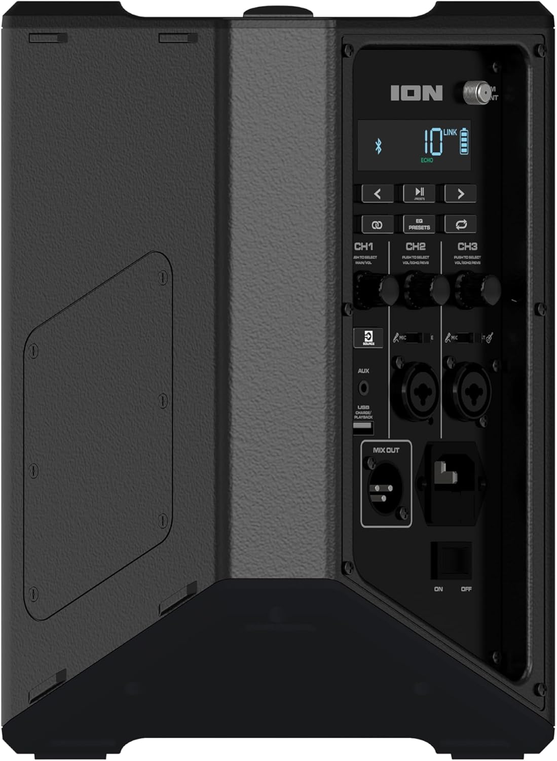 Ion Audio Trouper 100 - Battery Powered Portable Bluetooth Speaker with Rechargeable Battery, Multi-Channel Mixer and FM Radio, 100W (Renewed)