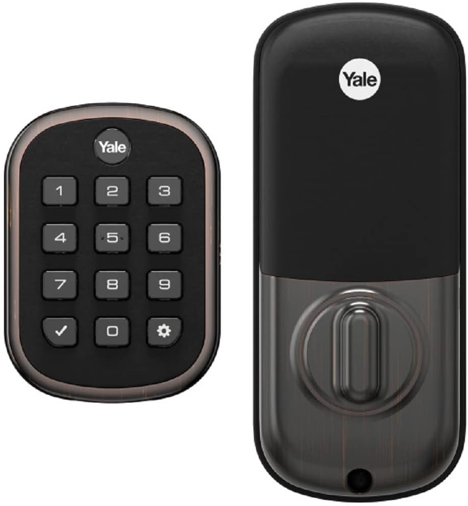 Yale YRD136-ZW2-BSP. PUSHBUTTON DEADBOLT W/Z-Wave Black Suede BSP