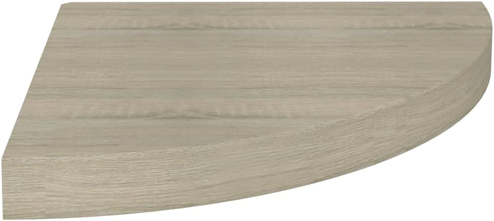 Floating Corner Shelf Set of 4 Oak Wood Triangular MDF Wall Mount 13.8 x 13.8 x 1.5 in Honeycomb Brown Small Storage Display for Living Room Bedroom Office