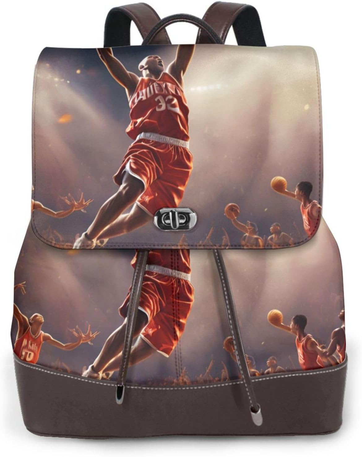 Basketball for Womens Backpack Purse Microfiber PU Anti-theft Large Fashion Designer Travel Bag Ladies Shoulder Bags