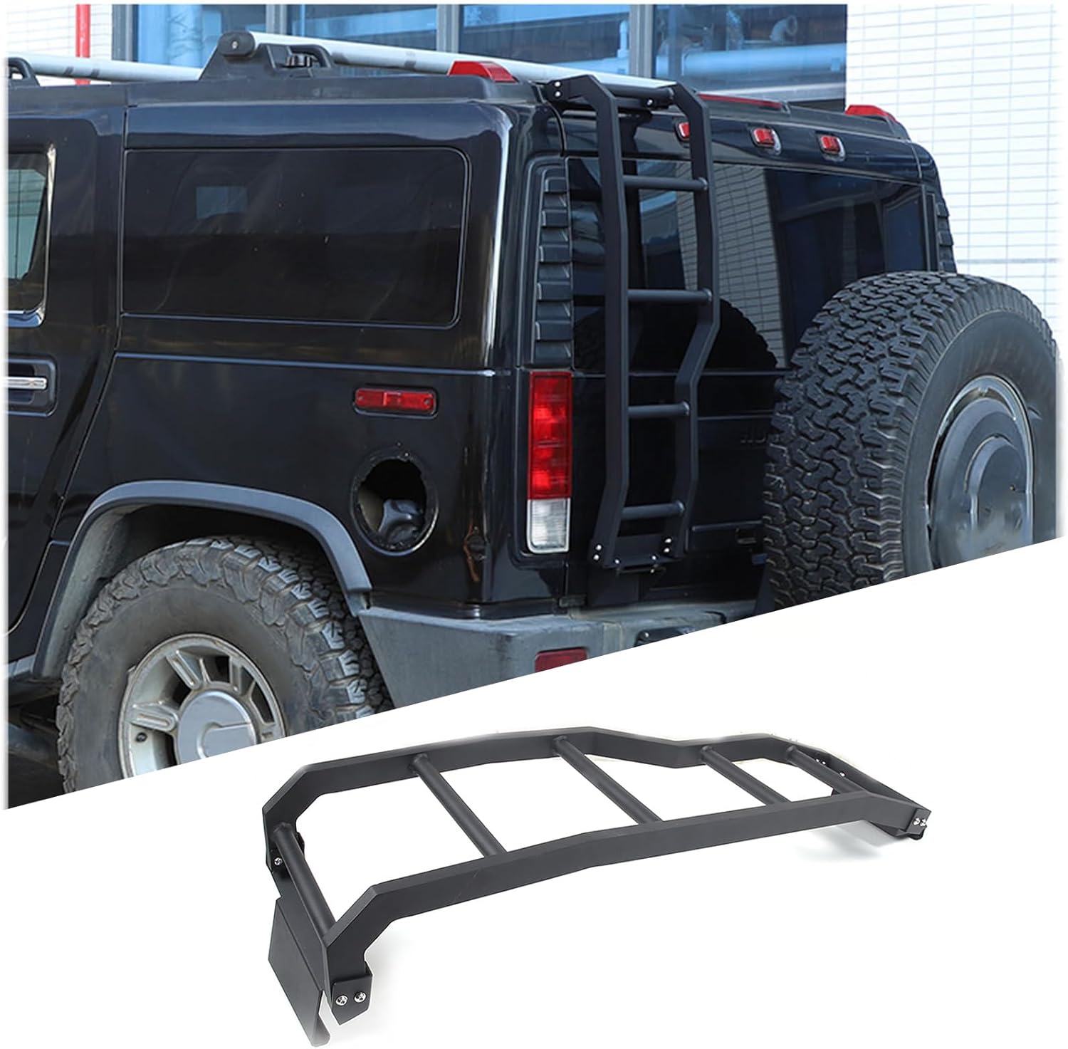 PIUGILH Car Aluminum Alloy Roof Rack Ladder, Rear Window Ladder for Hummer H2 2003-2009 Exterior Accessories