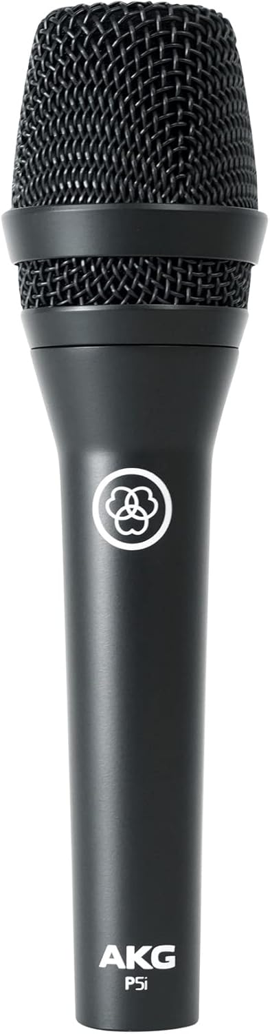 Audiosavings Bundle: (1) AKG P5i Handheld Dynamic Metal Vocal Microphone Mic Bundle with (1) Rockville RVMIC1 Microphone Stand Dual Boom & Tripod Base (2 Items)