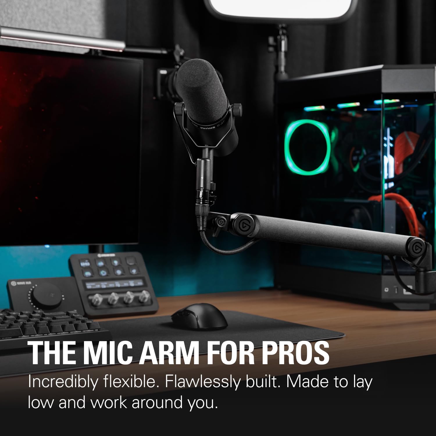 Elgato Wave Mic Arm Pro - 360° Rotatable Low Profile Gas Spring Microphone Arm, Works Mics/Shure SM7B/HyperX QuadCast/Rode/Blue Yeti & More – for Broadcasting/Podcasting/Streaming