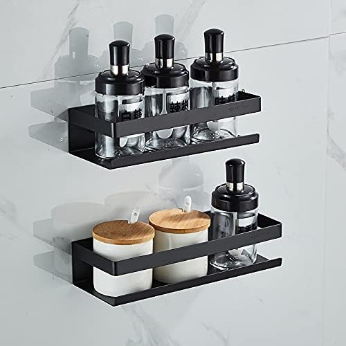 Shower Shelves Bathroom Shelf, 20cm/30cm/40cm/50cm Corner Shelf, Square Nail Free Black Storage Organizer Rack Bathing Accessories (Color : 50cm Nickel)