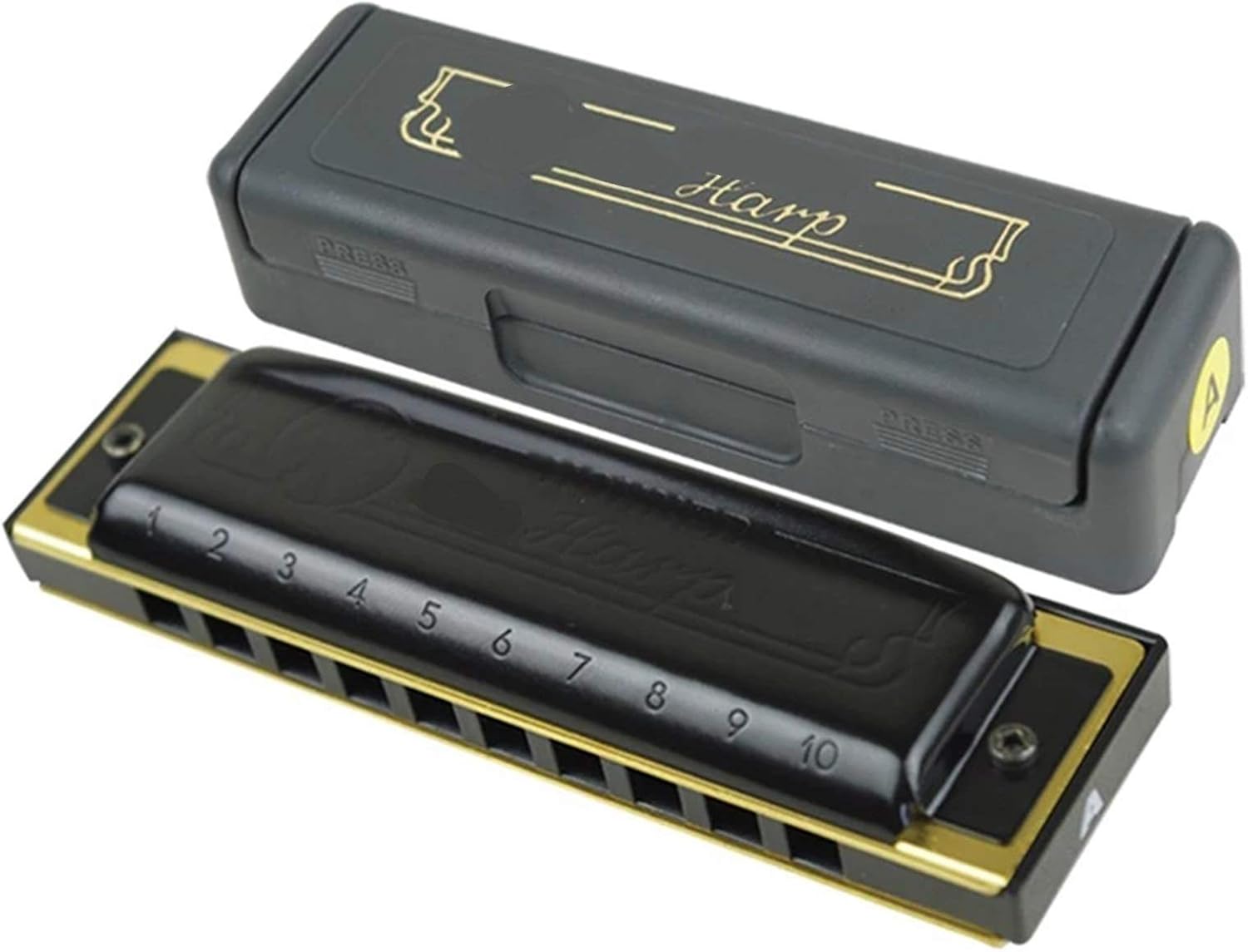 Harmonica Harp Diatonic Harmonica 10 Hole 20 Tone Mouth Organ Instrumentos Key of C Musical Instruments Blues Harp ABS Comb (Color : Key of A)