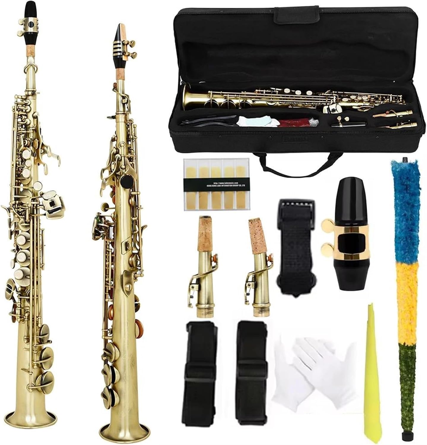 Professional Saxophone Straight Soprano Saxophone Bb Key Woodwind Instrument