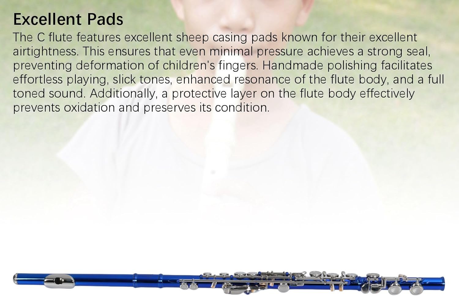 C Flute Cupronickel Closed Hole 16 Holes Flute for Beginner and Student Bright Sound with Tuning Rod Cleaning Kit Portable Bag Gloves