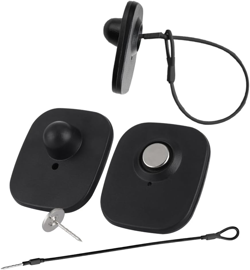1000 Pieces Hard Clothing Security Tags 8.2Mhz RF Frequency, Retail Security Clothes tag with 1000 Pins and 100 pcs Lanyards Compatible with RF 8.2Mhz EAS System