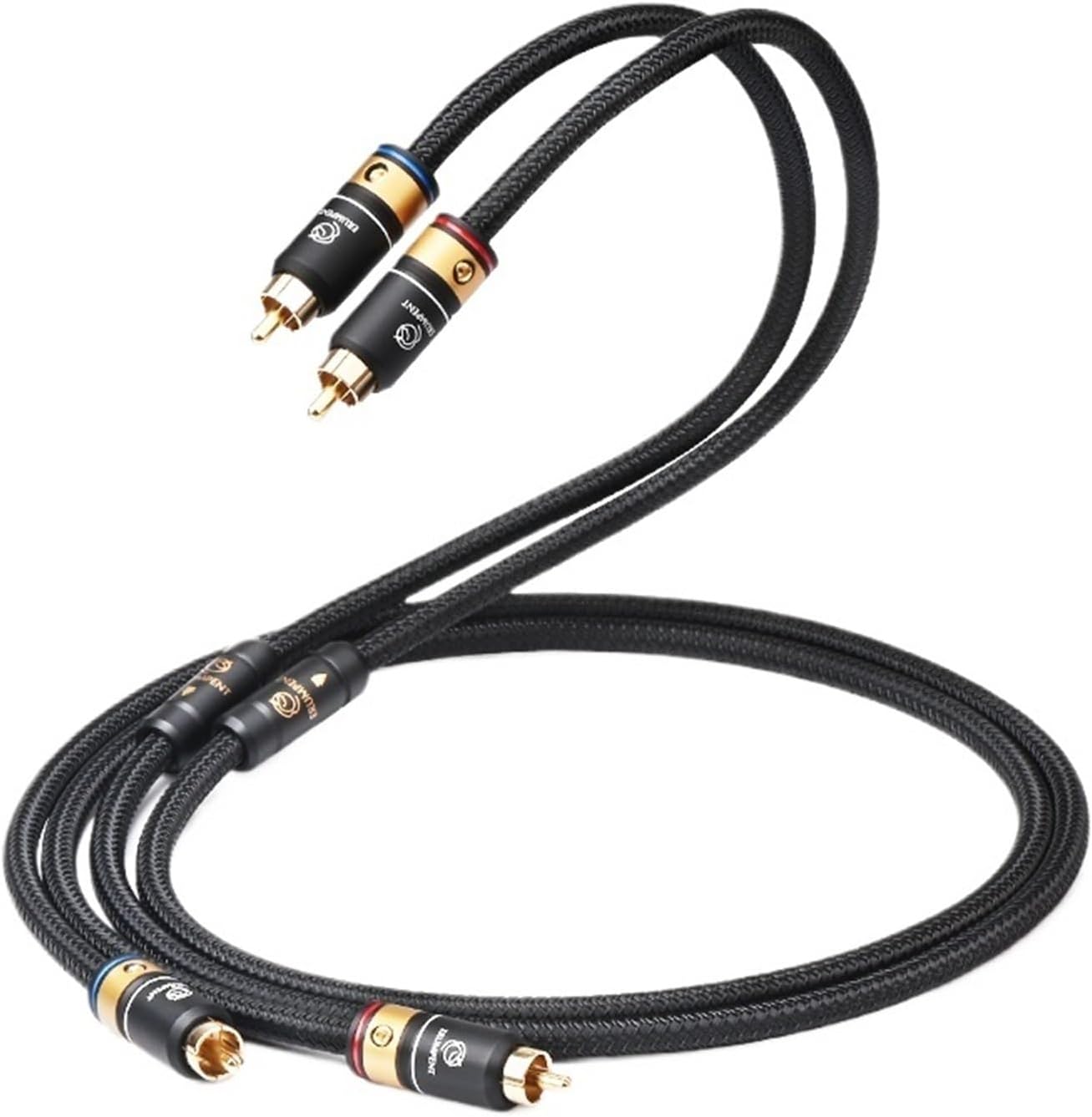 One Pair HiFi RCA Audio Cable Hi-end 6N OCC Double Shielded 2RCA Male to Male Audio Signal for HiFi Amplifer TV Connection Cable(1m)
