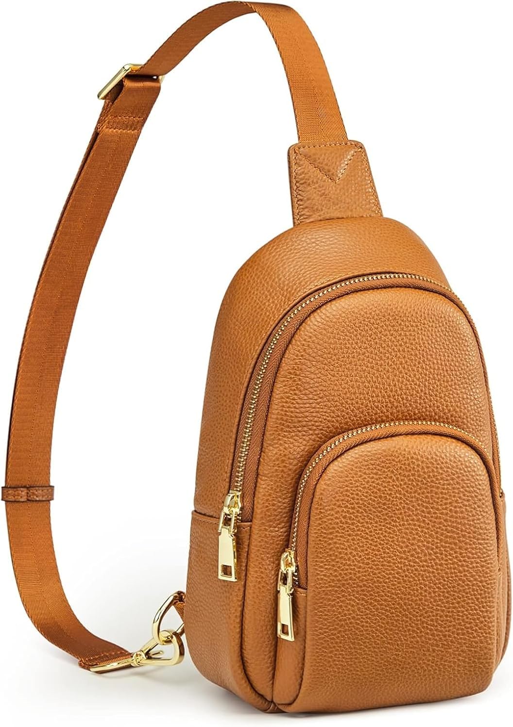 RFID Blocking Sling Bag for Men, Small Genuine Leather Anti-Theft Crossbody Bag for Travel Daily Commute and Business