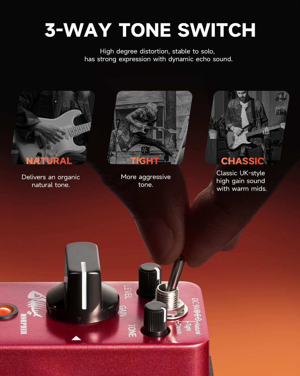 Donner 39 Inch Left-Handed Electric Guitar Kit-Distortion Guitar Pedal