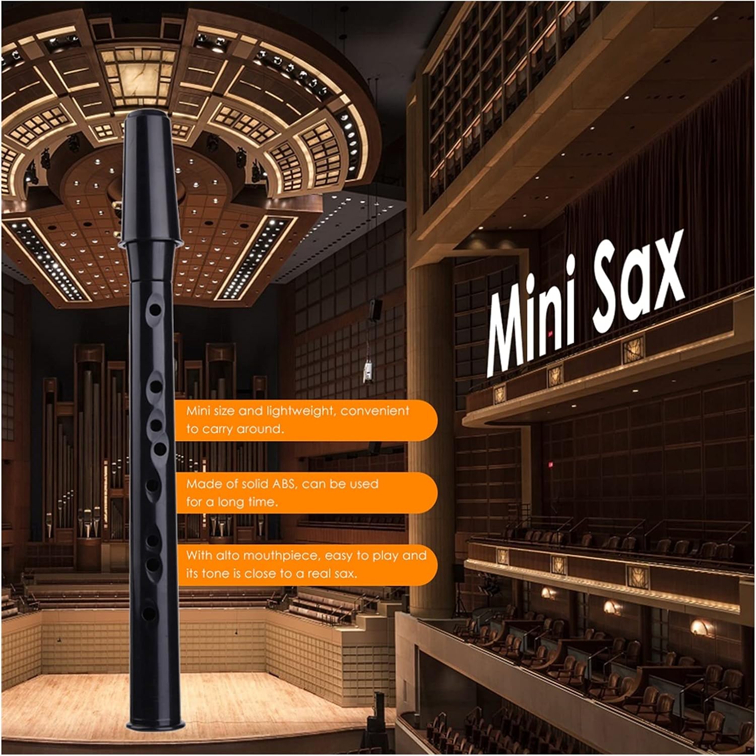 Sax Beginners Kit Mini Pocket Bb Saxophone Alto Mouthpiece ABS Sax Black Set Woodwind Musical Instruments Accessories Wind Instrument (Color : Silver Clip 2 Reeds)