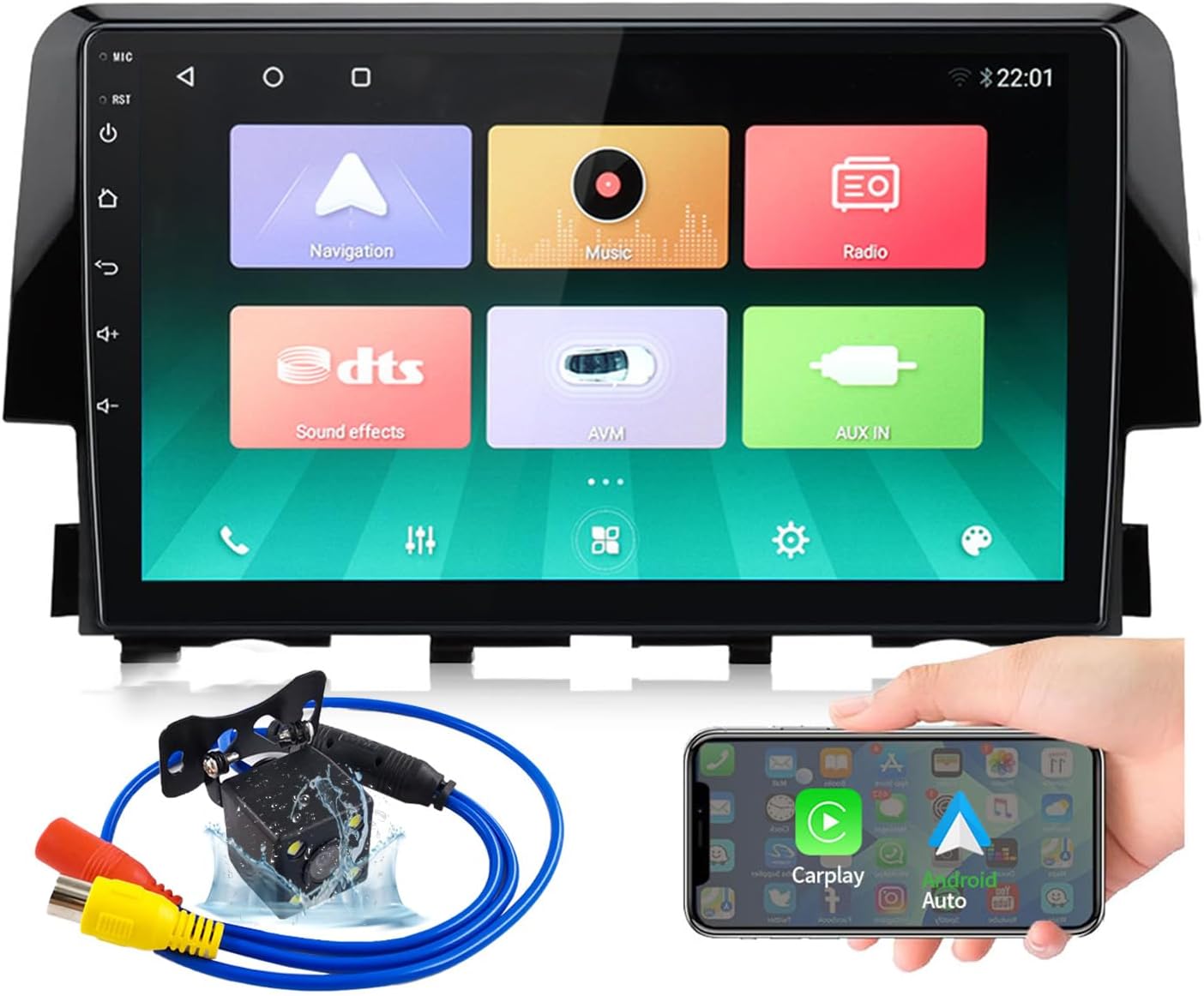 8 Core [4+64G] Car Radio for Honda Civic 2016-2020, Upgrated Qualcomm 9