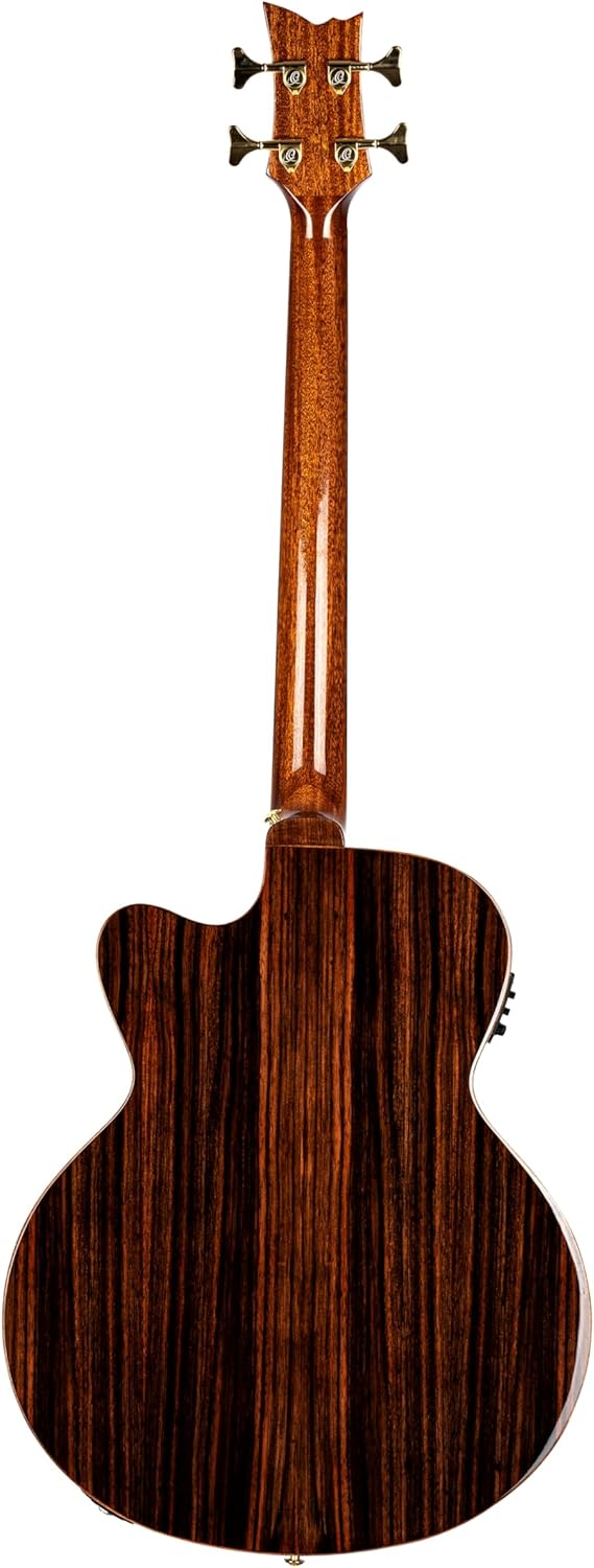 Ortega Guitars 4 String Private Room Striped Ebony Suite w/Arm Rest Solid Top Acoustic-Electric Bass w/Bag, Right (STRIPEDSU.ACB)