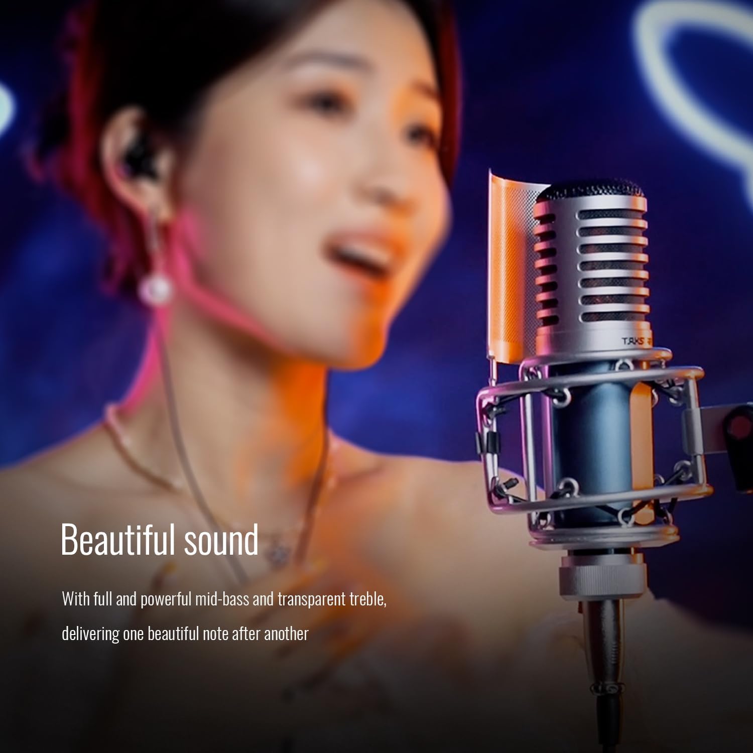 TAKSTAR XLR Cardioid Condenser Microphone, 34mm Large Diaphragm Professional Recording Microphone with Shock Mount Perfect for Studio/Podcasting/Live-Streaming/Vocal/Instrument Recording, SM-9