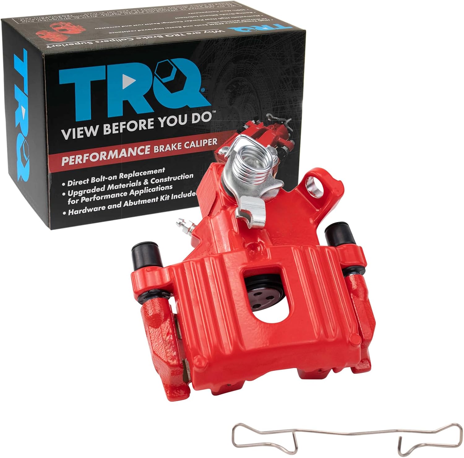 TRQ Rear Left Brake Caliper w/Bracket Performance Red Drivers Side Compatible with 2003-2008 Mini Cooper