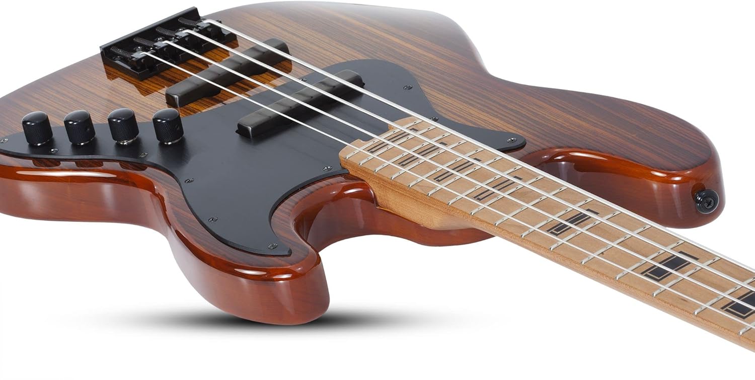 Schecter J-4 Exotic Bass Guitar, Faded Vintage Sunburst