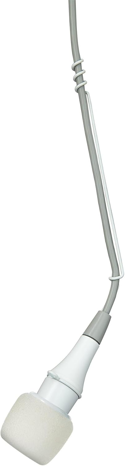 Shure Centraverse CVO Installed Sound Overhead Microphone - White, Cardioid Condenser Mic with 25-Foot XLR Cable, Snap-fit Windscreen and Wire Aiming Hanger (CVO-W/C)