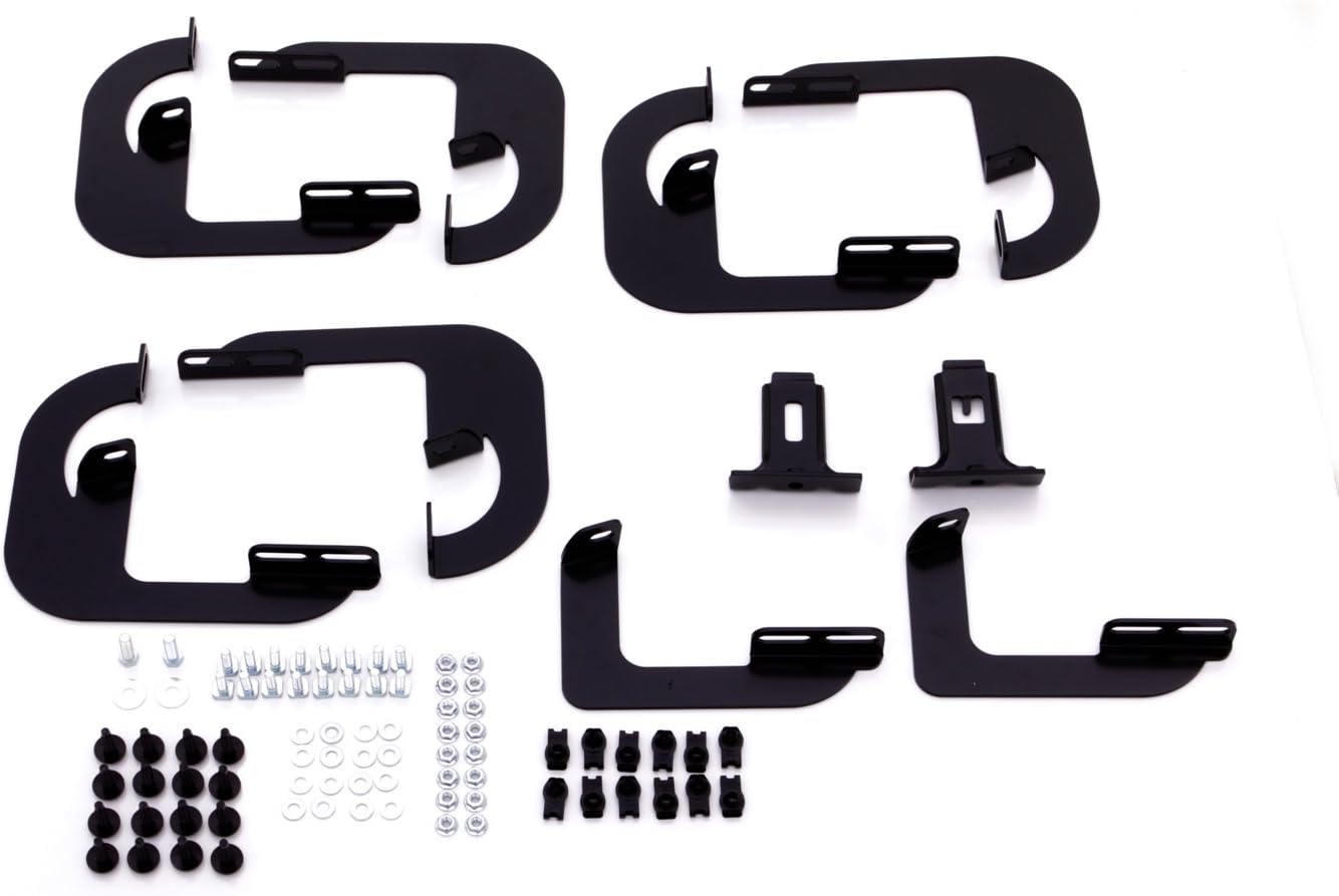 Lund 318093 Tube Step Running Board Brackets for 2010-2018 Toyota 4Runner w/Body Cladding , Black