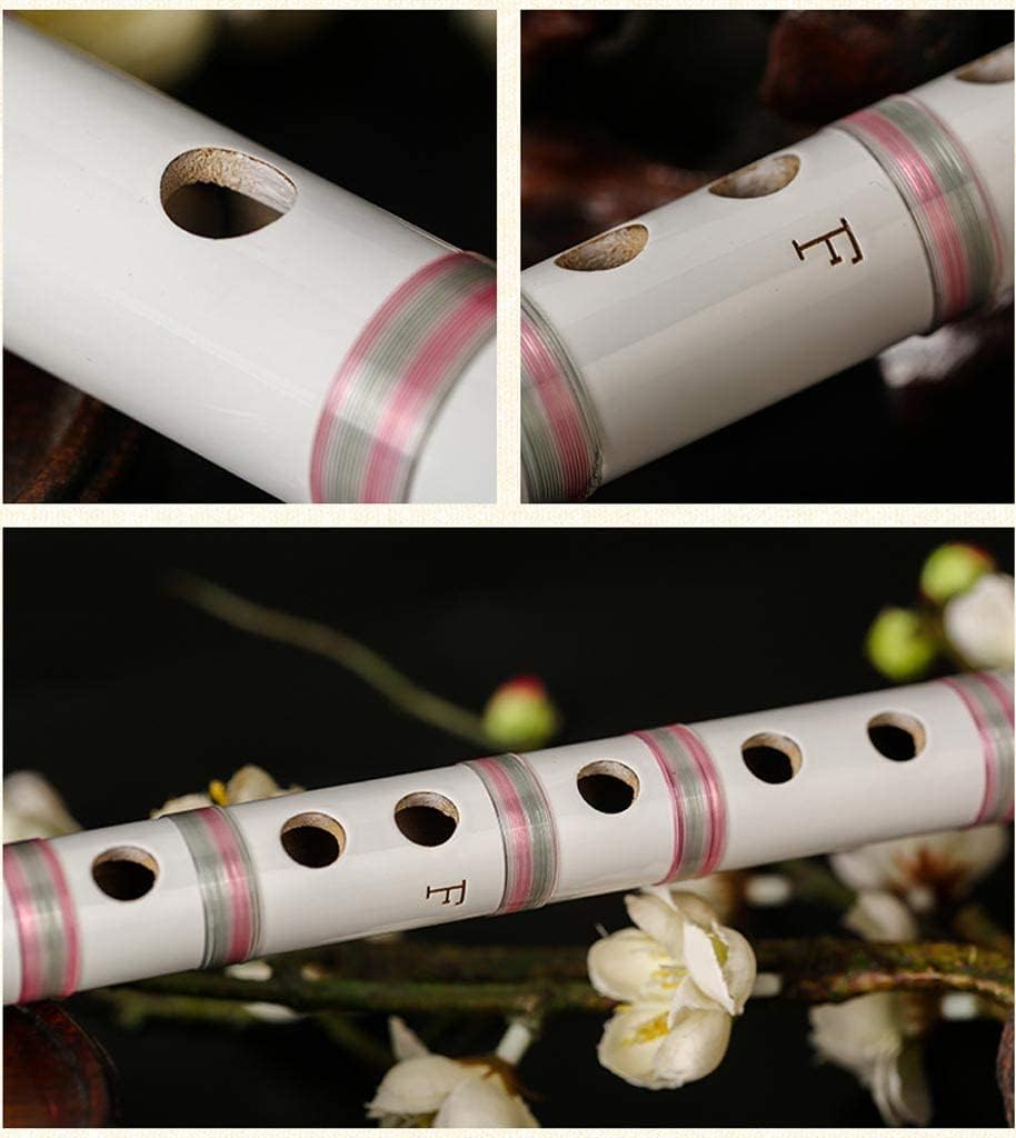 Flute Woodwind Flutes Classical Bamboo Flute Musical Instrument Chinese Traditional Dizi Transversal Flauta for Beginner (White G Tone)