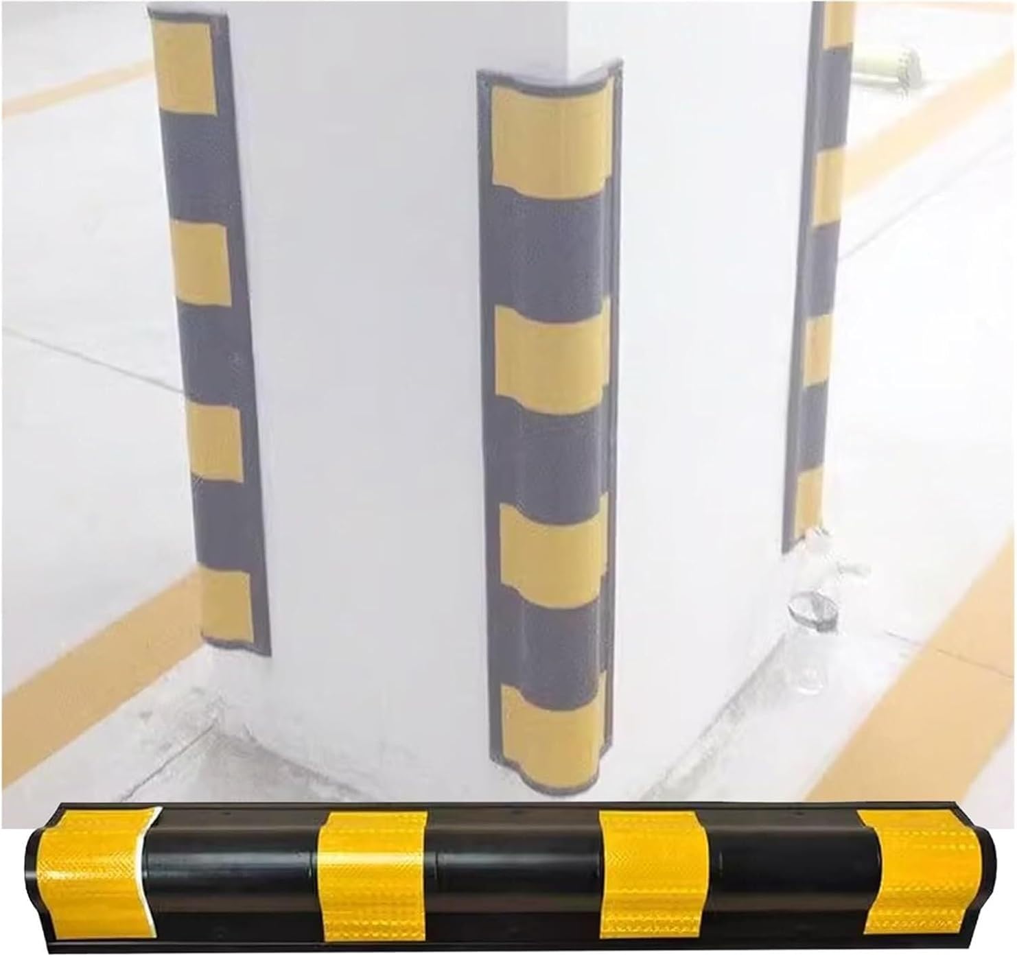 Car Parking Protector Wall Corner Guard for Parking Garages Anti-Scratch Workshops Rubber Protector(1pcs-100cm)
