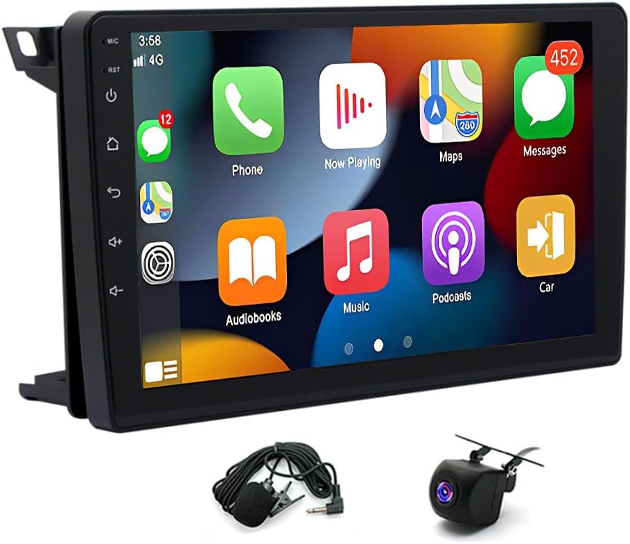 Double Din Car Stereo Radio Compatible for Saab 9-3 93 2007-2011 with CarPlay Android Auto, 9