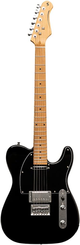 Stagg 6 String Solid-Body Electric Guitar, Right, Black (SET-PLUS BK)