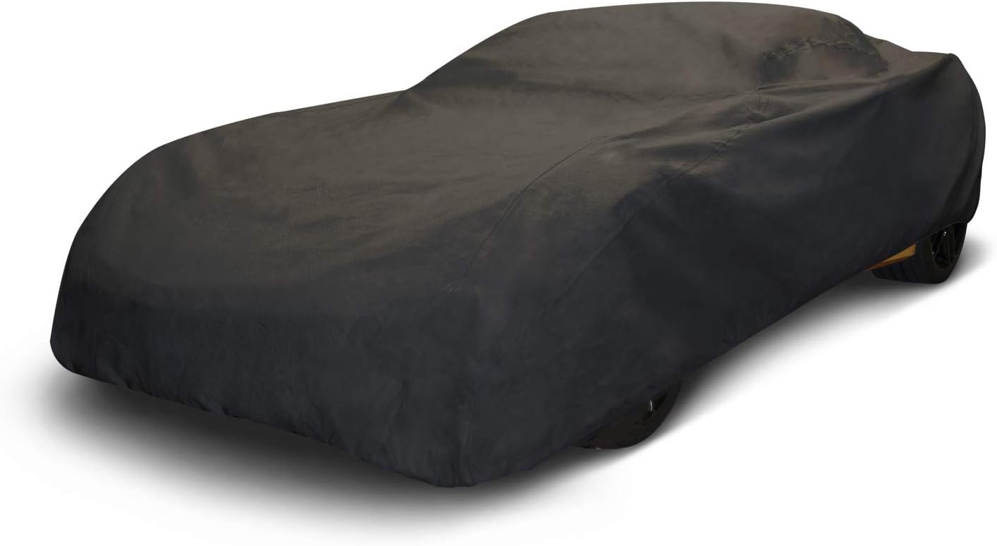 Budge Indoor Stretch Corvette Car Cover, Luxury Indoor Protection, Soft Inner Lining, Breathable, Dustproof, Car Cover fits 1997 to Present Chevrolet Corvettes, Black