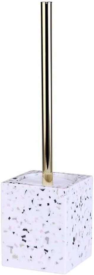 Toilet Brushes Toilet Brush and Holder Resin Toilet Brush with Holder for Bathroom Toilet Bowl BrushToilet Brush Set Stainless Steel Handle White/Black Toilet Brush Holder Toilet Brush