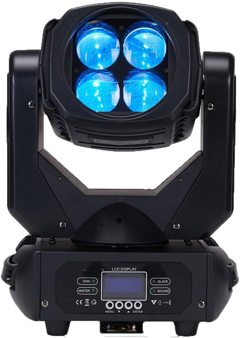 LED 4X25W Beam Moving Headlights with DMX512 Control Stage for DJ Disco Club Party Dance Wedding Bar Theater Pub Christmas (Size : EU Plug) (AU Plug)