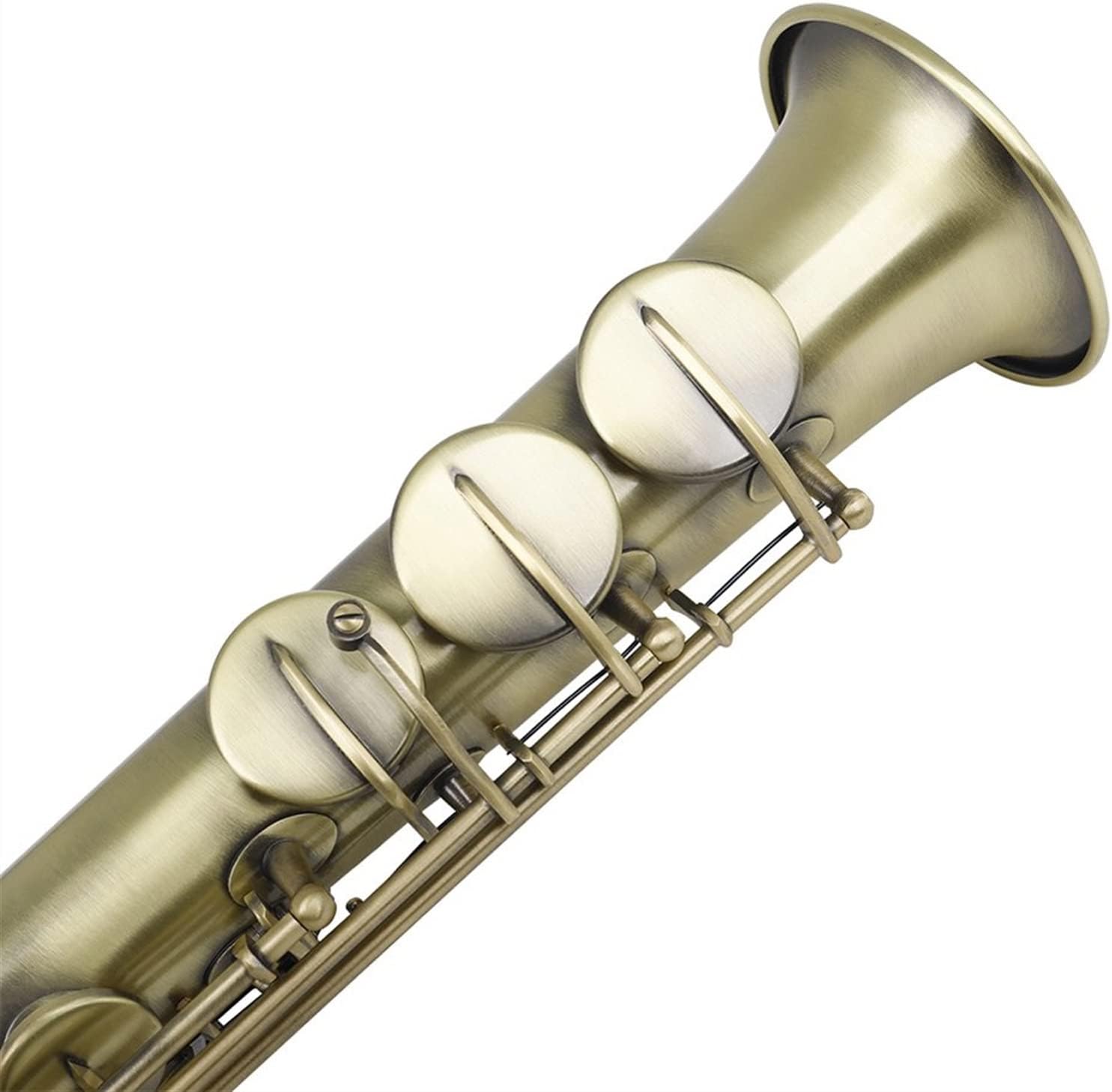 Saxophone Bronze Straight Sax Bb B Flat Saxofon Woodwind Musical Instrument with Case Gloves Brush Accessories Student Saxophone