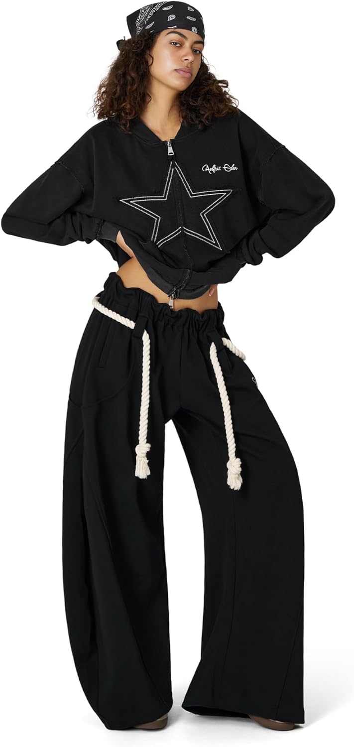 Aelfric Eden Star Zip Up Hoodie Vintage Washed Oversized Graphic Hoodies Streetwear Hooded Sweatshirts Jackets Unisex