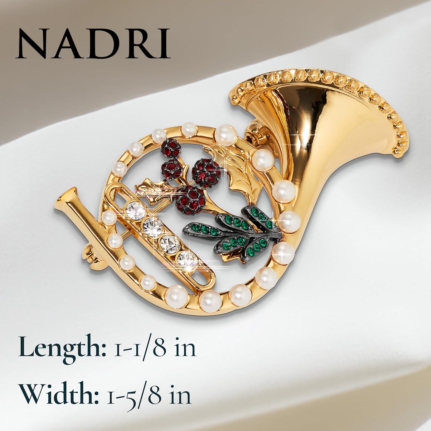 Nadri Santa Pin - Christmas Brooch Pins for Women, Xmas Brooches Set Festive Holiday Ornaments Party Gift Costume Jewelry Set