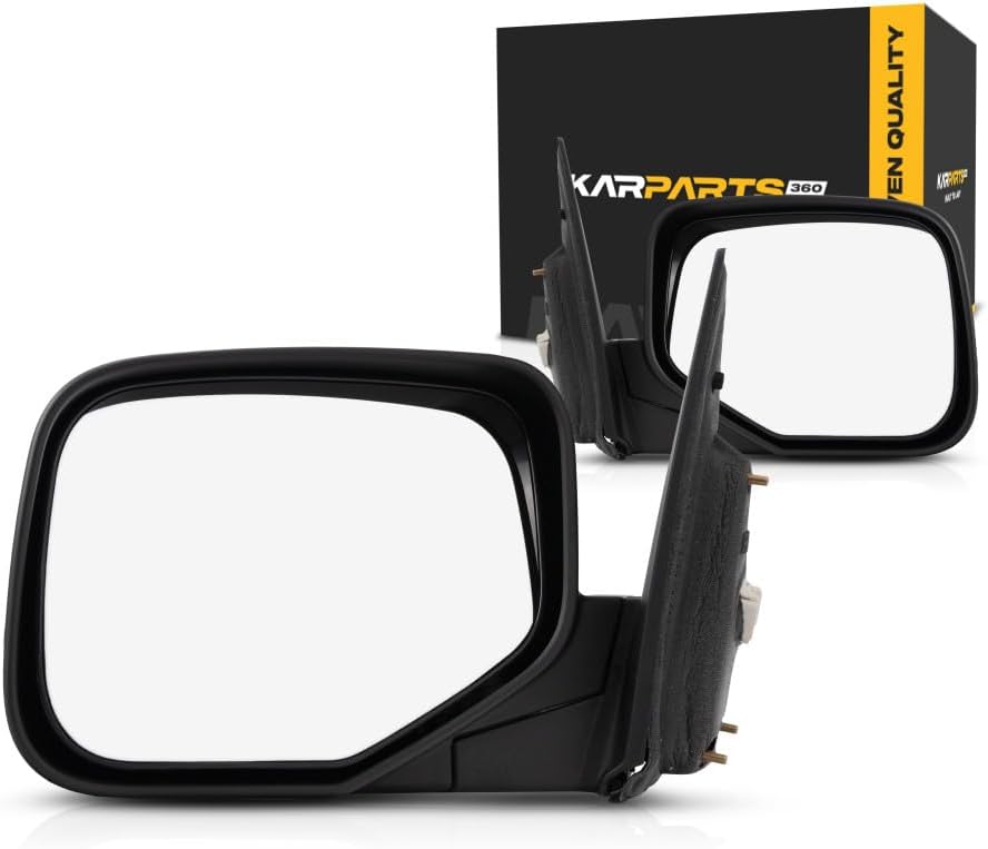 For Honda Ridgeline 2006-2014 Door Mirror Driver and Passenger Side Pair | Power Glass | Manual Folding | Non-Heated | Paintable | Replacement For 76250SJCA11ZJ, 76200SJCA11ZJ | HO1320229, HO1321229