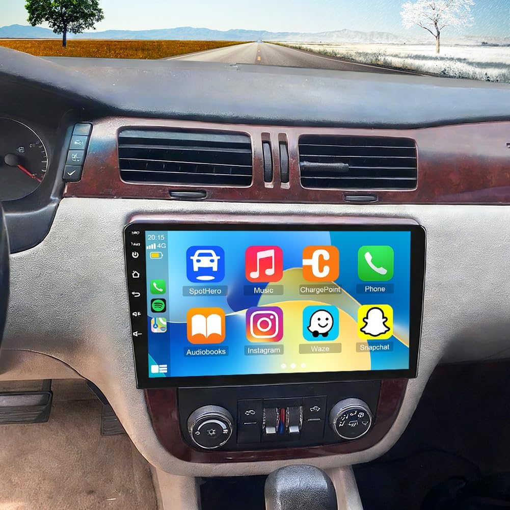 10.1 Inch IPS Touchscreen Android 13 Car Stereo for Chevrolet Impala 2006 2007 2008 2009 2010 2011 2012 with Wireless CarPlay & Android Auto Car Radio,Support WiFi, Bluetooth 5.4, Backup Camera, SWC