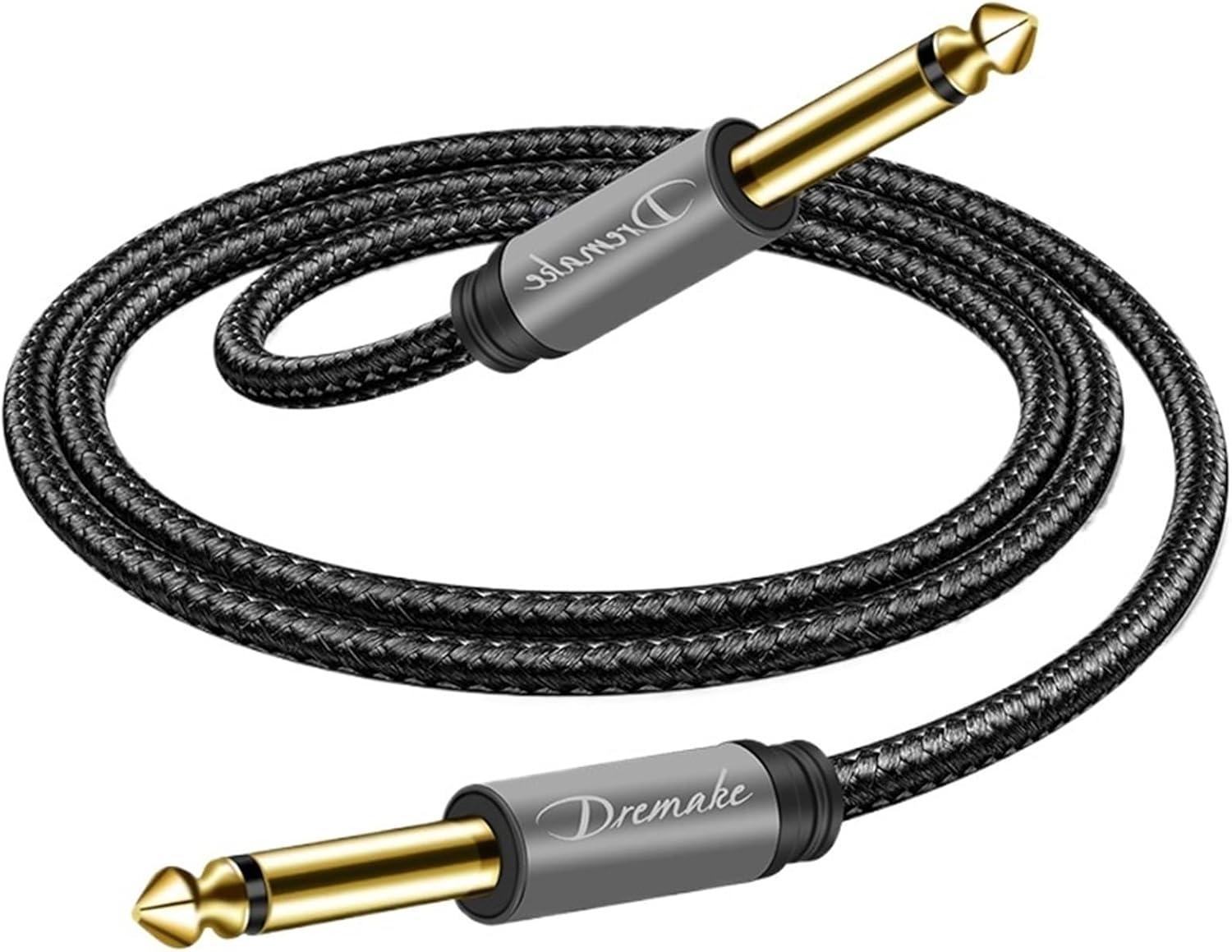 TS 6.35mm to 6.35mm Mono Amp Cord 1/4'' TS Mono Jack Male to Male Audio Cable for Guitar Mixer with Zinc Alloy Housing(6m)