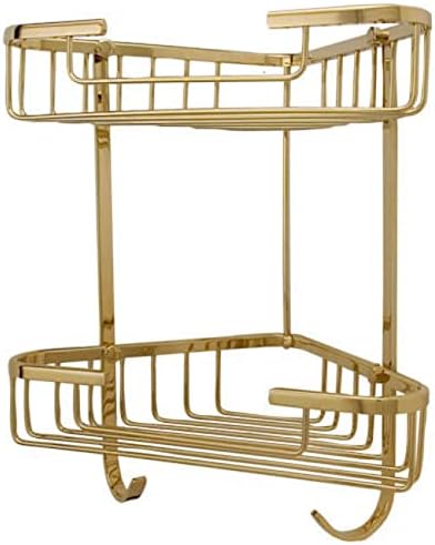 Signature Hardware 296068 Solid Brass Two Tiered Corner Basket
