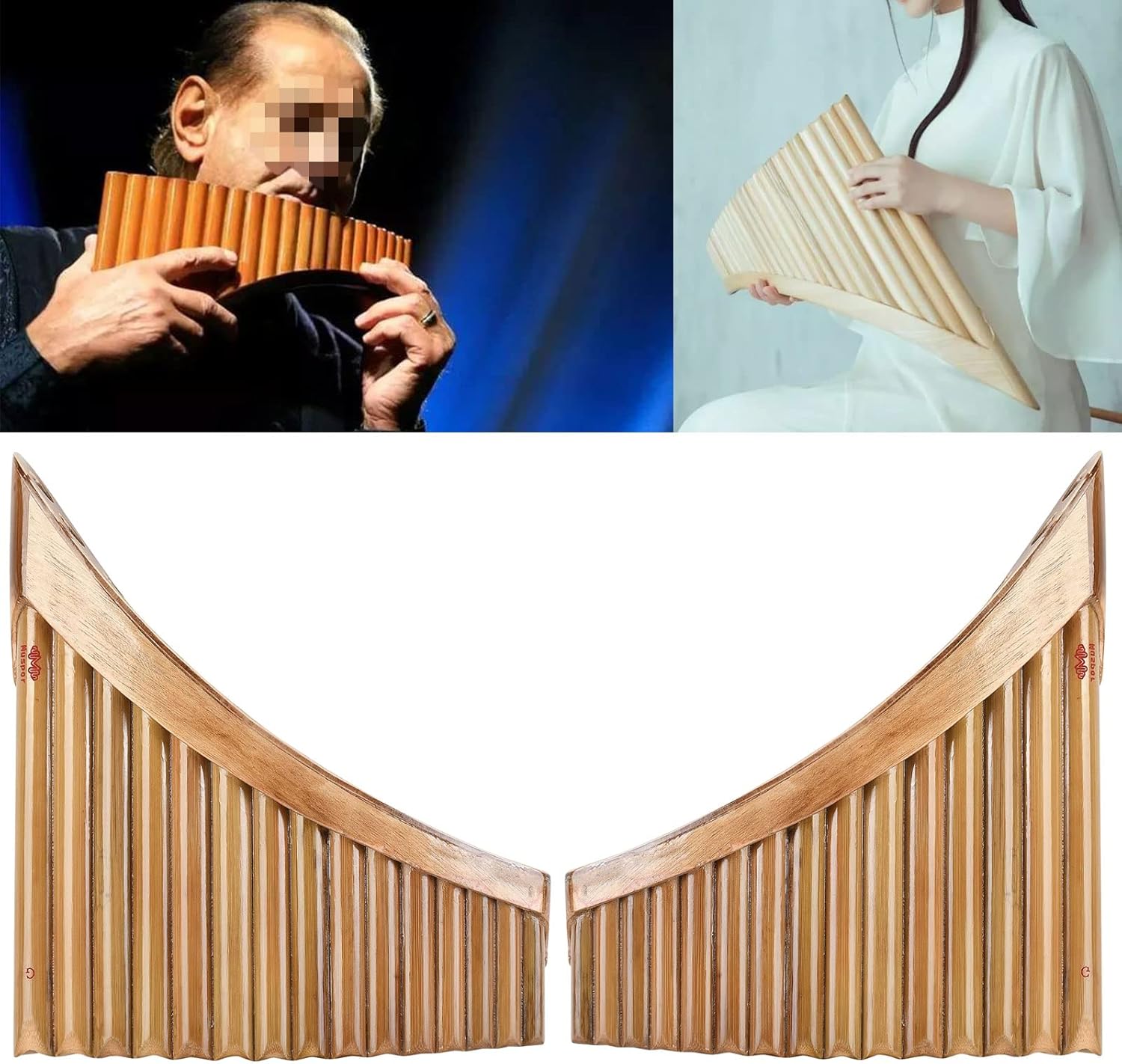 Right Left Hand 15 Pipes Pan Flute G For Key Panpipe With Soft Storage Bag Folk Woodwind Musical Instrume