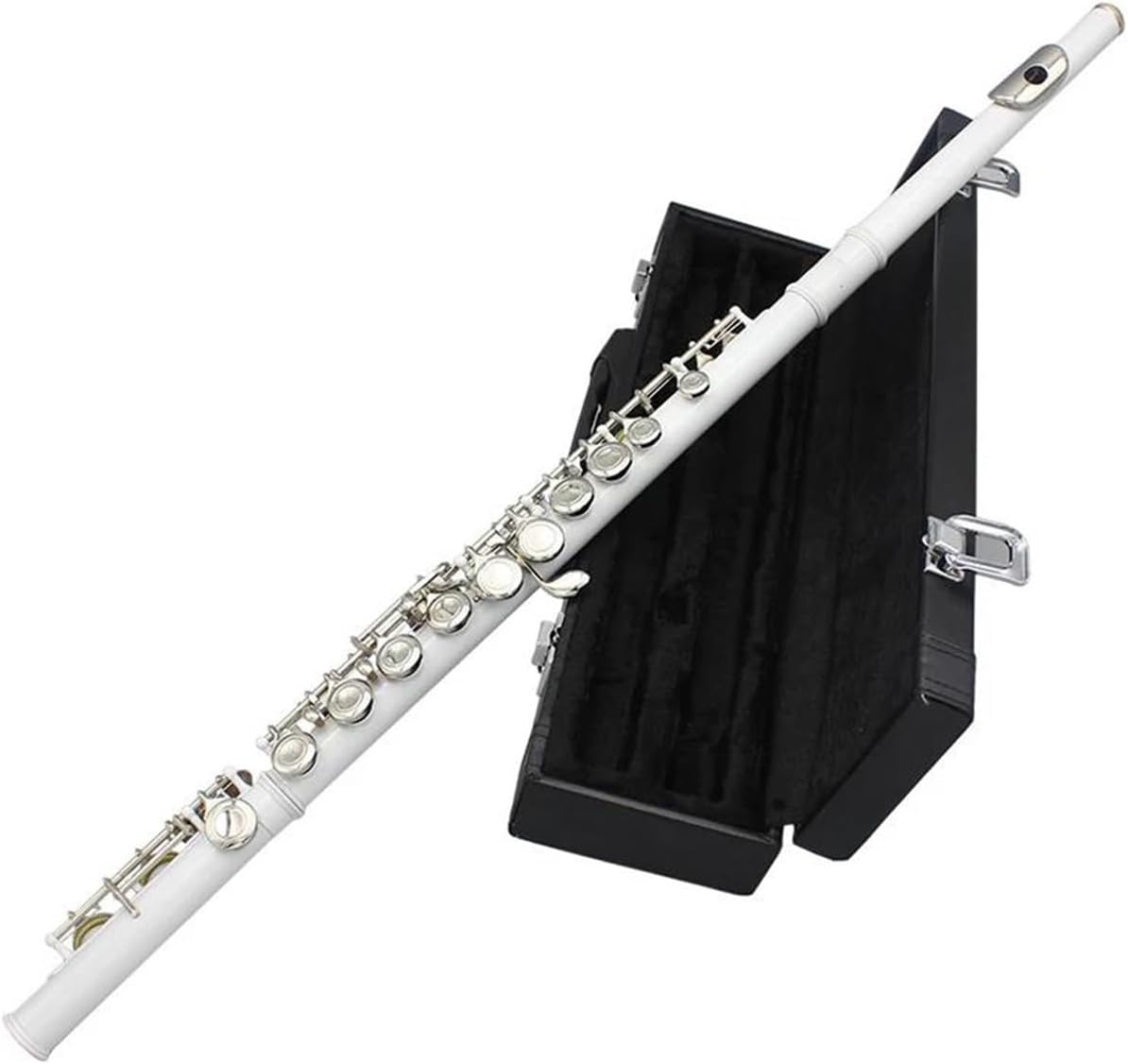 16 Hole C Key Flute Instrument White Professional Flute With Box Stick Gloves Woodwind Instruments Parts