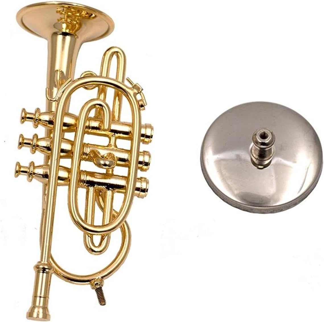 Miniature Copper Cornet Model DIY Handmade mini Small Musical Instrument Exquisite Miniature 8.5cm