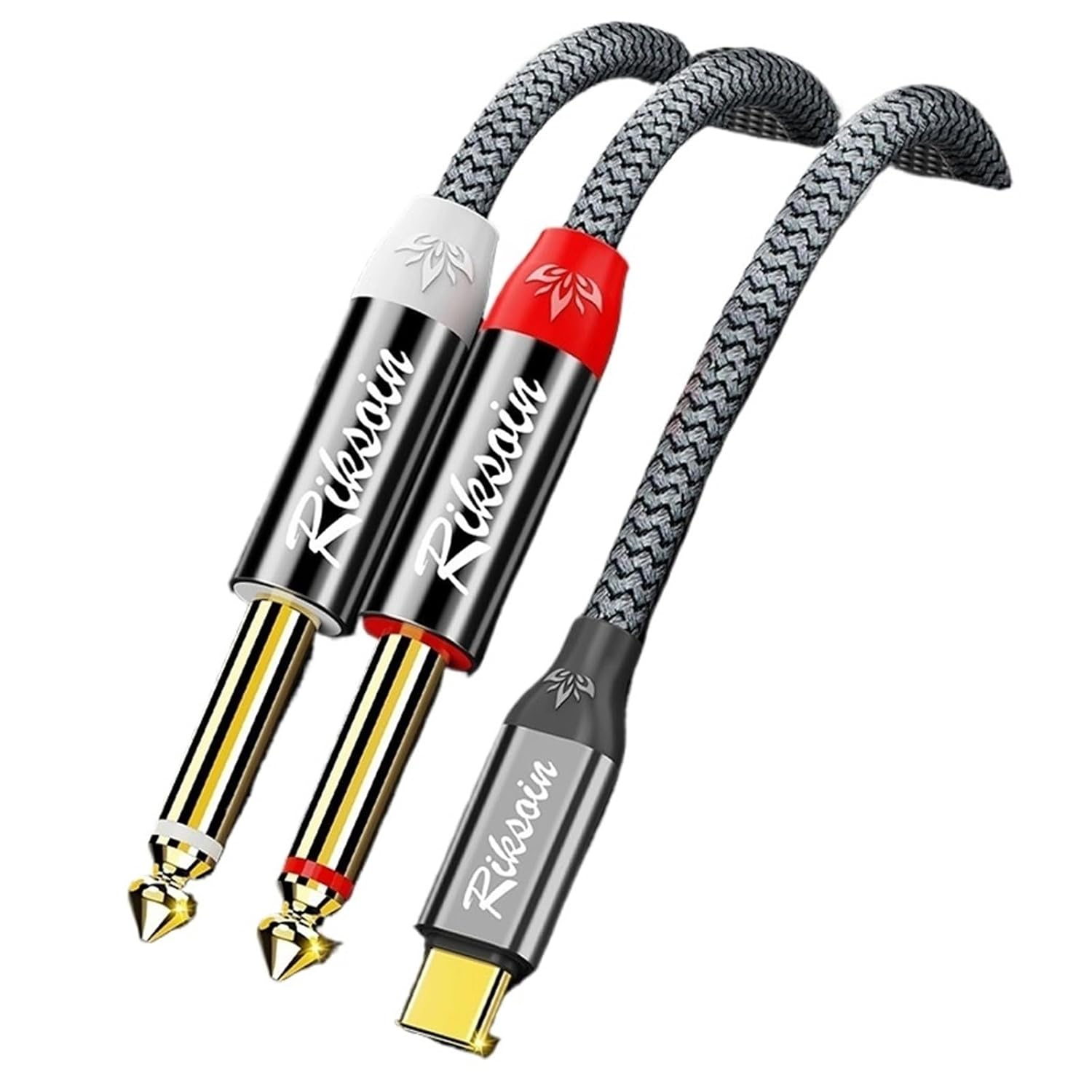 USB Type-C to Dual 6.35mm Jack 1/4 Audio Cable Y Insert Cable Splitter for iPad Laptop Mobile Phone Tablet to Speaker Mixer bass(3m)