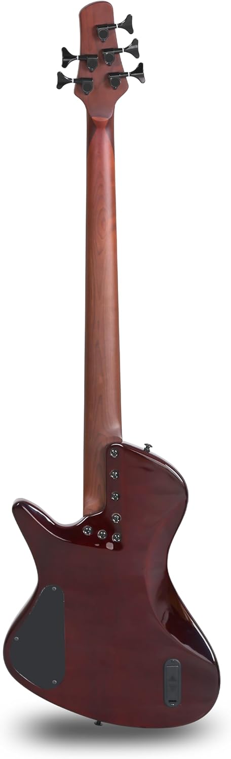 TARIO 5 String Electric Bass Guitar Linden wood body Birdseye Maple Veneer top Torrefied maple neck Torrefied maple Fingerboard fanned fret