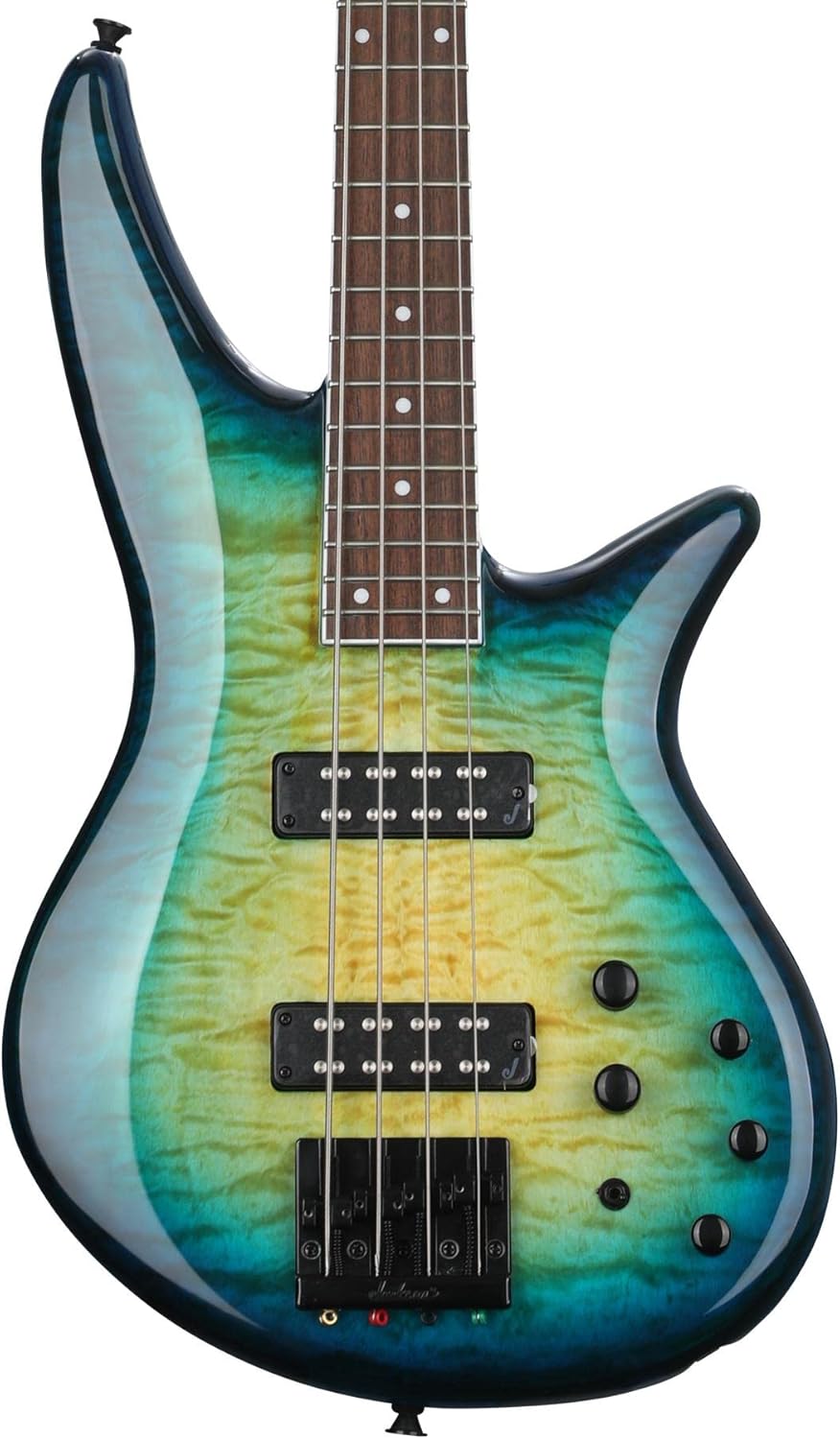 Jackson X Series Spectra Bass SBXQ IV, Amber Blue Burst, Laurel Fingerboard