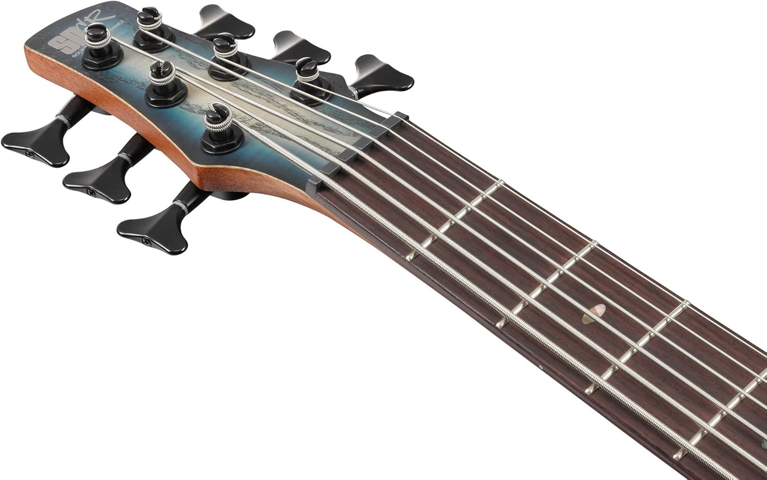 Ibanez SR606E SR Standard 6-String Bass Guitar - Cosmic Blue Starburst Flat Bundle with Gig Bag, Tuner, Strap, Instrument Cable, Instructional DVD, and Austin Bazaar Polishing Cloth